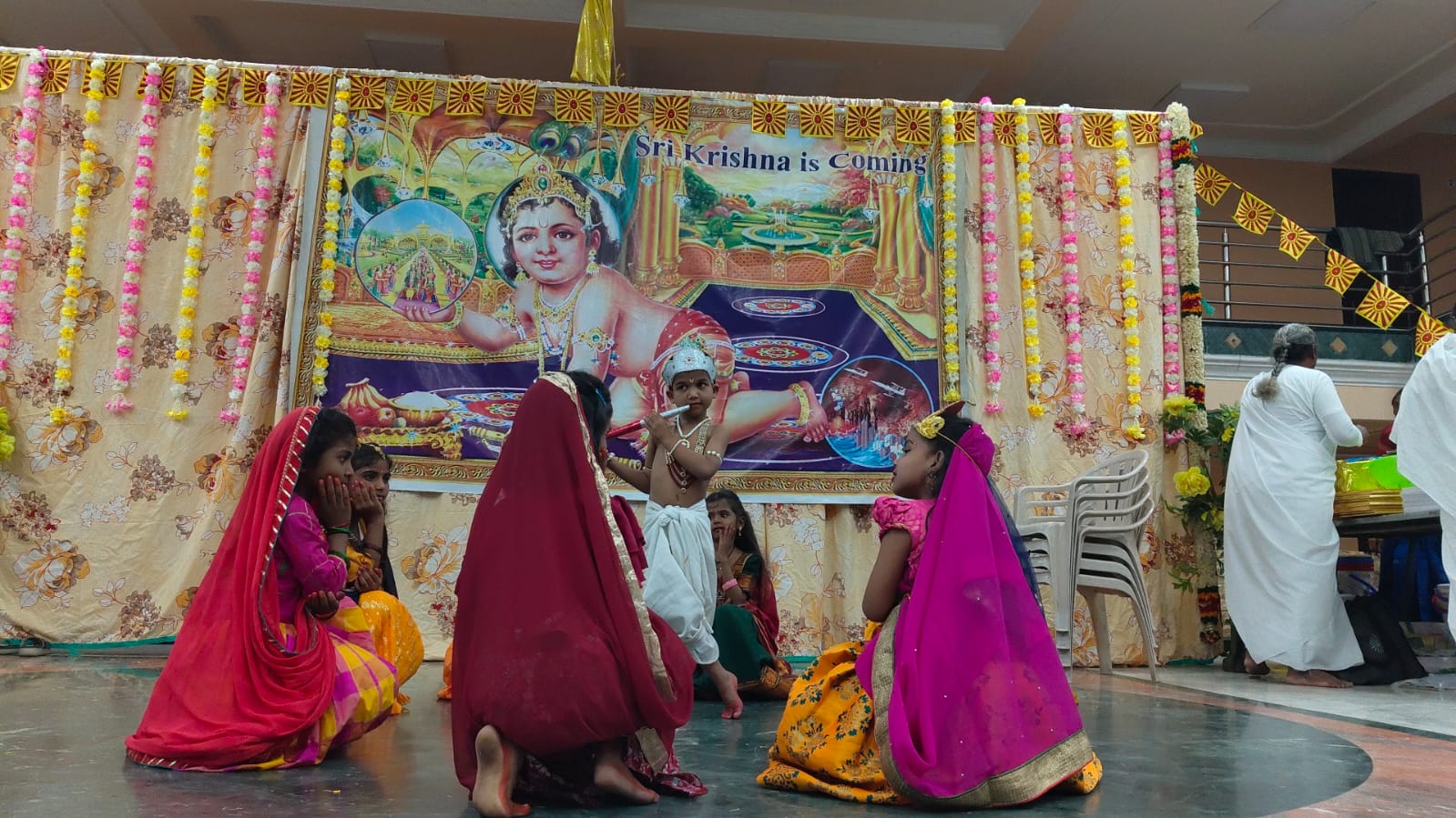 Children dressed as Krishna